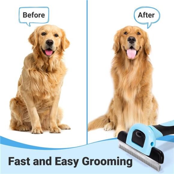 Pet Grooming Brush, Deshedding Tool for Dogs & Cats,Effectively Reduces Shedding - Picture 4 of 7